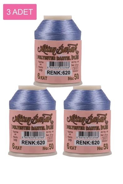 LitaeTrend 3 Adet Altınbaşak Oya ve Dantel İpi 20 gr - Royaleks - No: 620 - 1