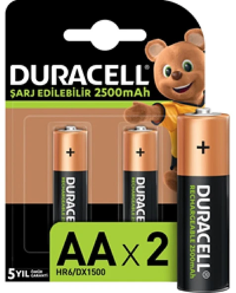 DURACELL PİL ŞARJLI 2 Lİ AA KALEM 2500MAH ürün görseli