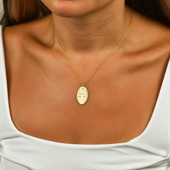 Ankh Gümüş Kolye - Resim 2