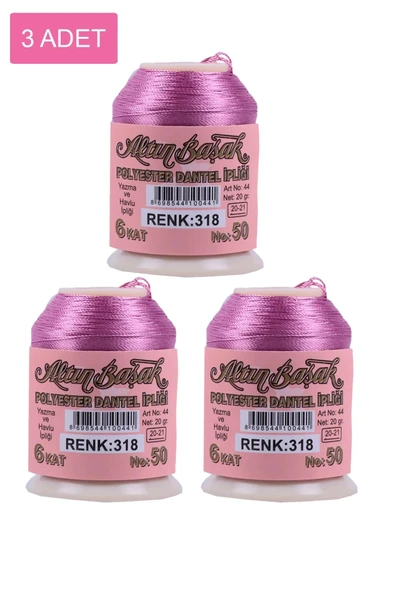 LitaeTrend 3 Adet Altınbaşak Oya ve Dantel İpi 20 gr - Royaleks - No: 318 ürün görseli 1