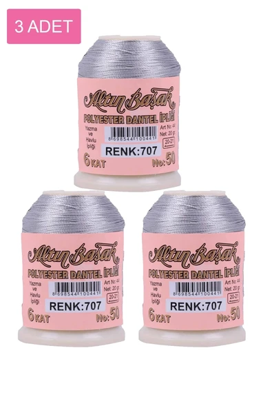 LitaeTrend 3 Adet Altınbaşak Oya ve Dantel İpi 20 gr - Royaleks - No: 707 ürün görseli 1