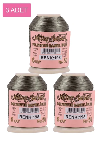 LitaeTrend 3 Adet Altınbaşak Oya ve Dantel İpi 20 gr - Royaleks - No: 198 ürün görseli 1