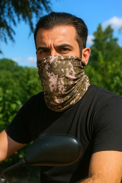 Motorcu pembe ağaç Buff Maske Outdoor Boyunluk Unisex Bandana - 1