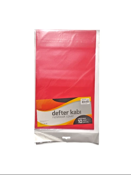 A5 Boyunda Notebook Şeffaf Hazır Defter Kabı Kırmızı - 10 Adet ürün görseli