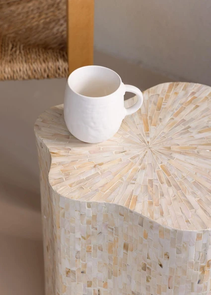 The Mia Sedef Tabure Yan Sehpa 35x35x50 cm TLC0128 - Resim 3