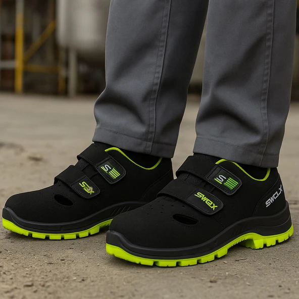 Combo-XS 110 Siyah Süet Kaplama Kompozit Burunlu Suya Dayanıklı İş Sandaleti S1P 42 Numara - 5