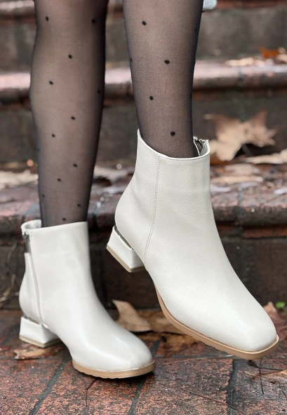 Tonti Bej Cilt Topuklu Bot - Resim 2