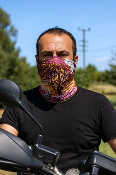 Motorcu pembe ağaç Buff Maske Outdoor Boyunluk Unisex Bandana - 1