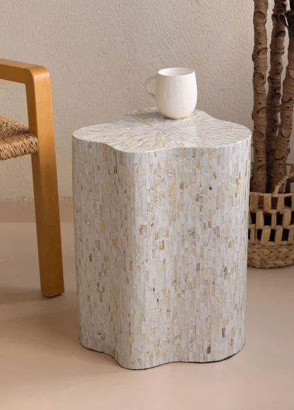 The Mia Sedef Tabure Yan Sehpa 35x35x50 cm TLC0128 - Resim 2