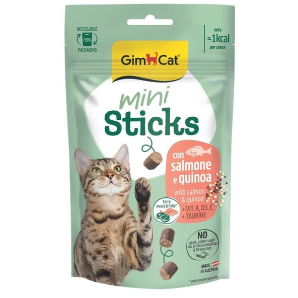 Gimcat Mini Sticks Somonlu&Kinoalı Ödül Çubukları 50gr ürün görseli 1