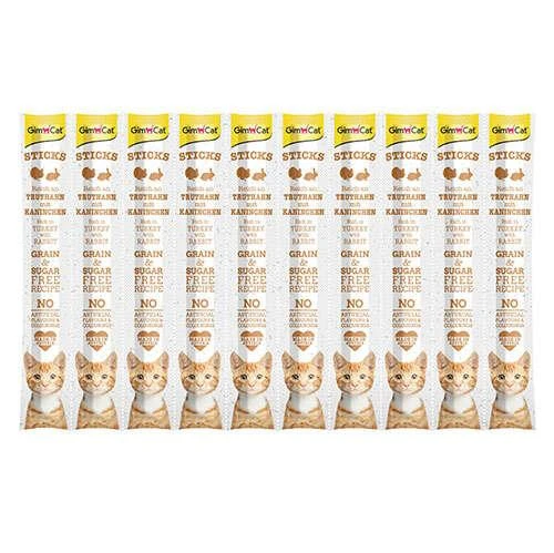 GimCat Sticks Hindi ve Tavsan Etli Kedi Ödül Çubugu 50 Gr 10'lu ürün görseli 1