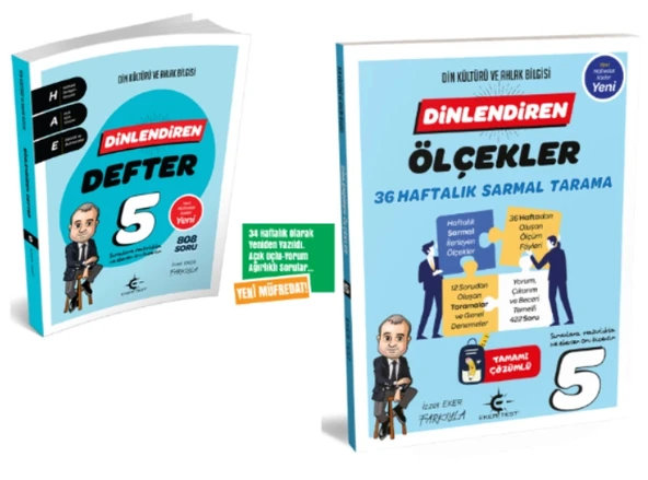 ARI YAYINCILIK 5. Sınıf Dinlendiren Defter ve Ölçekler 36 Haftalık Sarmal Tarama ürün görseli