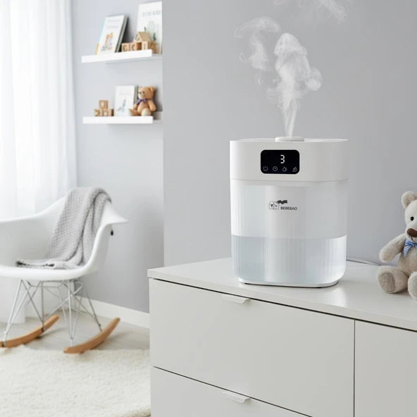 Bebebao Pufi 5lt Ultrasonik 7 Renkli Buhar Makinesi Hava Oda Ortam Nemlendirici Dokunmatik Panel Aromatik Yağ Hazneli - 11