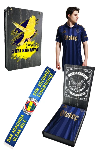 Fenerbahçe Orijinal Lisanslı 2025-2026 Yeni Sezon UV  Kutulu Lacivert Forma Ve Atkı ürün görseli