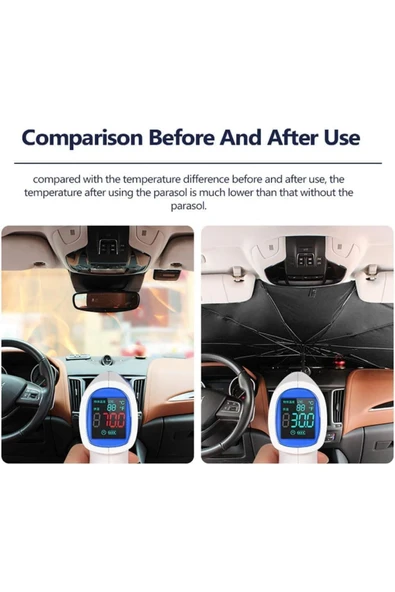 Mithra Life Katlanabilir Oto Şemsiye Ön Cam Araba Güneşlik MIT1253 - Resim 4