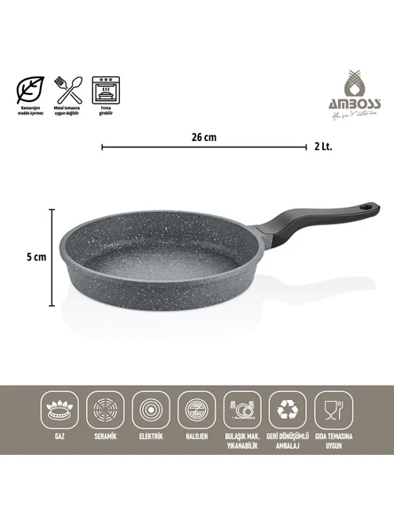 Amboss Copper Gri 7 Parça Alüminyum Döküm Tencere Seti - Resim 4