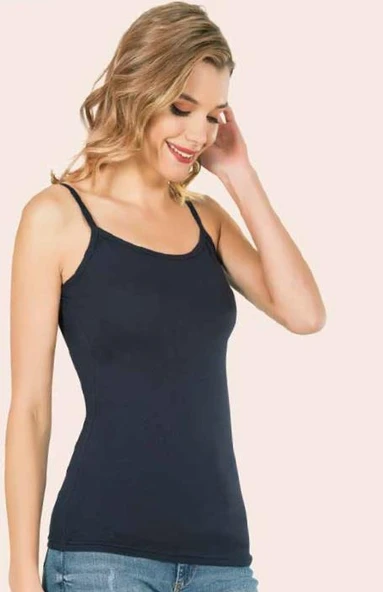 3 Adet Anıt Bayan Likralı İp Askılı Atlet 2119 - Resim 2