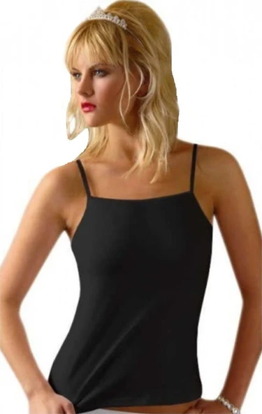 3 Adet Anıt Bayan Likralı İp Askılı Atlet 2119 - Resim 3