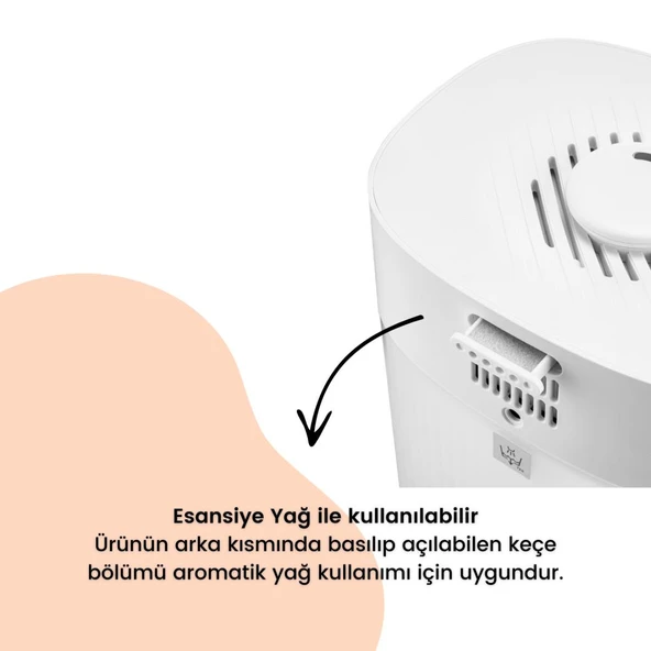 Bebebao Pufi 5lt Ultrasonik 7 Renkli Buhar Makinesi Hava Oda Ortam Nemlendirici Dokunmatik Panel Aromatik Yağ Hazneli - 9