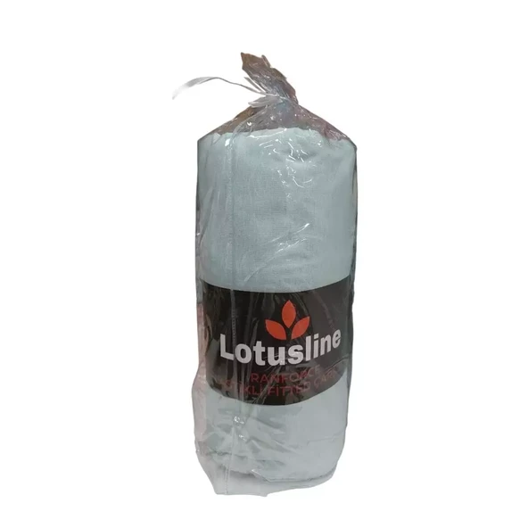 Lotusline Ranforce Fitted Lastikli Battal Çift Kişilik Çarşaf Seti (180x200+30)-Mint - 2