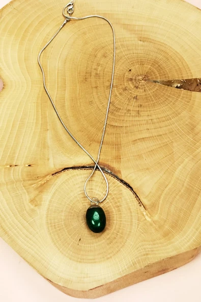 LitaeTrend Aventurin Doğal Taşı Zincirli El Yapımı Kolye Uç: 2 cm Zincir: 20 cm Kutulu - Resim 7