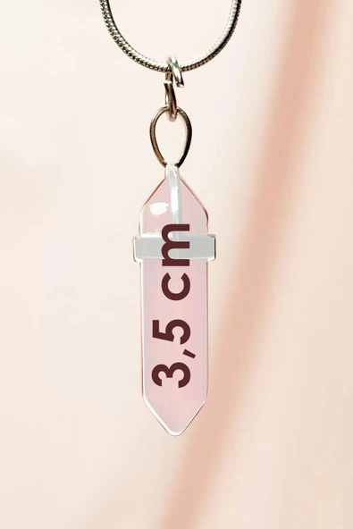 LitaeTrend Aventurin Doğal Taşı Zincirli El Yapımı Tasarımlı Kolye Uç: 3,5 cm Zincir: 20 cm Kutulu - Resim 2