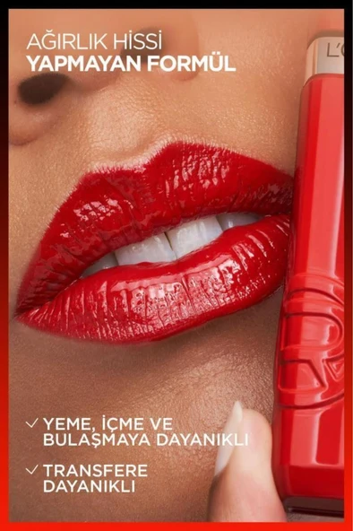 Loreal Paris Infaillible Laque Resistance Likit Parlak Ruj - 550 Noir Cherry - Resim 5