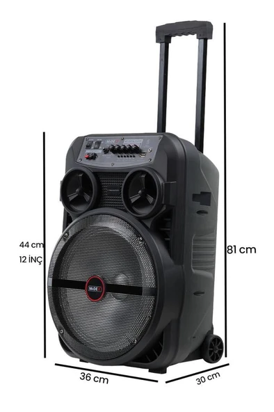 Midex MXR-280SXC Taşınabilir Seyyar Portatif 3 Mikrofonlu Şarjlı Ses Sistemi Hoparlör (280 Watt) - Resim 4