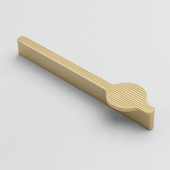 Efes Soft Altın Çekmece Kulpu 320 mm Uzun Metal Mobilya Dolap Çekmece Kulbu Modern Dekoratif Tasarım ürün görseli