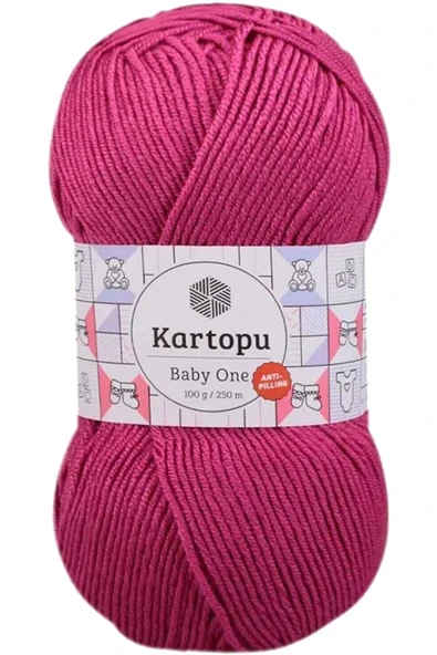 LitaeTrend 1 Adet Baby One Tüylenmeyen El Örgü İpi Yünü Fuşya K245 ürün görseli