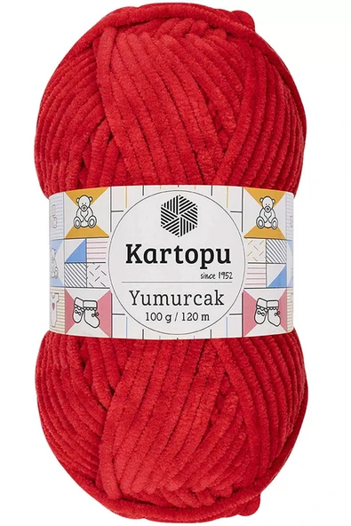 LitaeTrend 1 Adet Yumurcak Kadife El Örgü İpi Açık Kırmızı K165 ürün görseli 1