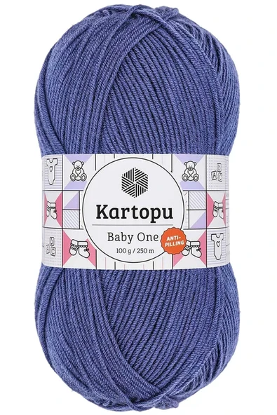 LitaeTrend 1 Adet Baby One Tüylenmeyen El Örgü İpi Yünü Açık Lacivert K604 ürün görseli 1