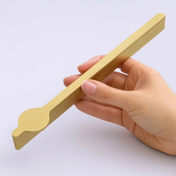Efes Soft Altın Çekmece Kulpu 320 mm Uzun Metal Mobilya Dolap Çekmece Kulbu Modern Dekoratif Tasarım - Resim 3