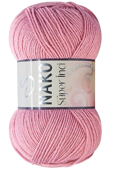 LitaeTrend 1 Adet Süper İnci El Örgü İpi 100 gr Gül Kurusu 275 ürün görseli 1