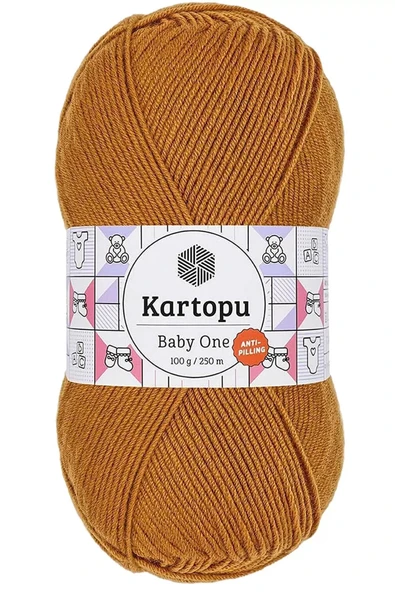 LitaeTrend 1 Adet Baby One Tüylenmeyen El Örgü İpi Yünü Hardal K1854 ürün görseli 1