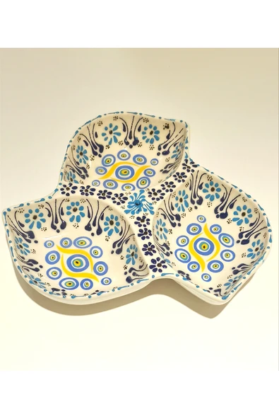 Monalisa Home Renkli Lüks Figürlü Gösterişli Kültürel El Yapımı Çerezlik Tabak ürün görseli 1