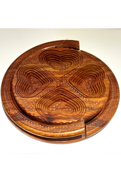 Monalisa Home Lüks Ahşap İşlemeli Gösterişli Kahverengi Sunumluk ürün görseli 1