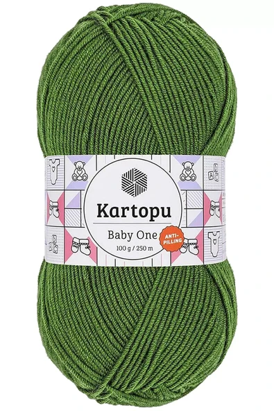 LitaeTrend 1 Adet Baby One Tüylenmeyen El Örgü İpi Yünü Yeşil K1391 ürün görseli