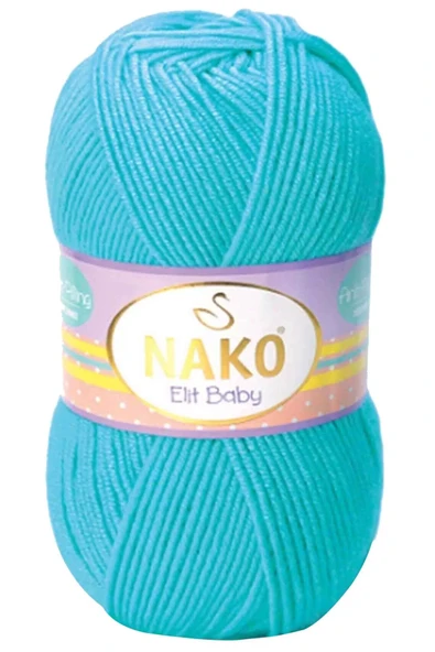LitaeTrend 1 Adet Elite Baby El Örgü İpi Tüylenmeyen Bebek Yünü Turkuaz 3323 ürün görseli 1