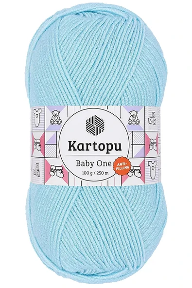 LitaeTrend 1 Adet Baby One Tüylenmeyen El Örgü İpi Yünü Gök Mavi K502 ürün görseli 1