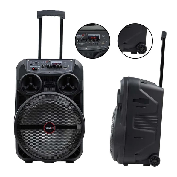 Midex MXR-280SXC Taşınabilir Seyyar Portatif 3 Mikrofonlu Şarjlı Ses Sistemi Hoparlör (280 Watt) - 2