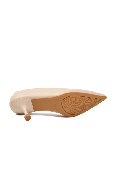 Aspor Bej Süet Kadın Topuklu Ayakkabı - Resim 5