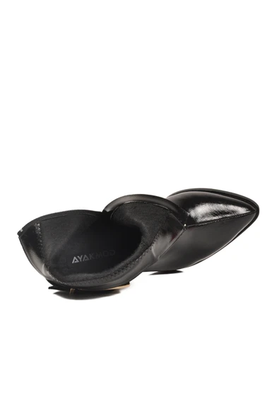 Aspor Siyah Dar Kalıp İçi Polarlı Kadın Topuklu Bot - Resim 4