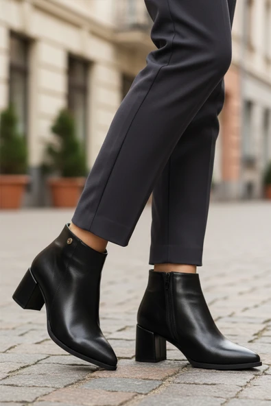 Pierre Cardin Siyah İçi Kürklü Kadın Topuklu Bot - Resim 3