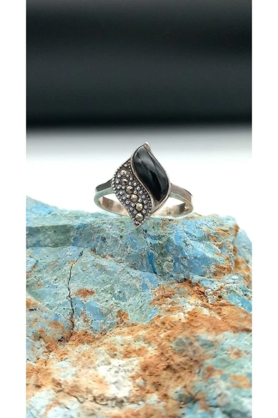 Gümüş Oltu Taşı Yüzük sy0006 ürün görseli 1