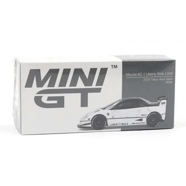 Eğitici Oyuncak Mini GT 1/64 Mazda AZ-1 Liberty Walk LB40 White 2024 Tokyo Auto Salon - Resim 2