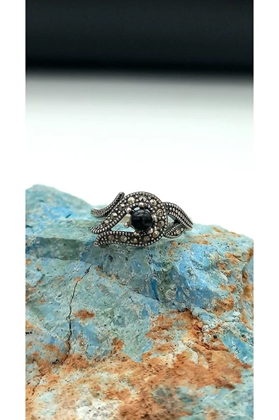 Gümüş Oltu Taşlı Yüzük sy0007 ürün görseli 1