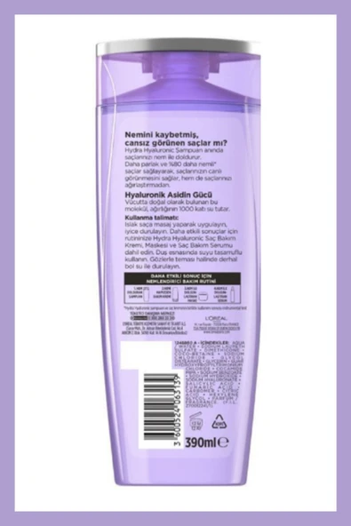 Elseve Hydra [hyaluronic] Nem Dolduran Şampuan 390ml Ve 72 Saat Nem Ile Dolgunlaştıran Maske 300ml - 3