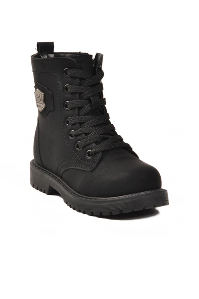 Aspor Siyah Zümrüt içi Polarlı Bağcıklı Fermuarlı Kız Çocuk Bot - Resim 3