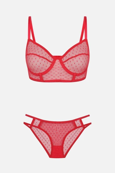 Koza Kadın Puanlı Tüllü Sütyen Takım ürün görseli 1